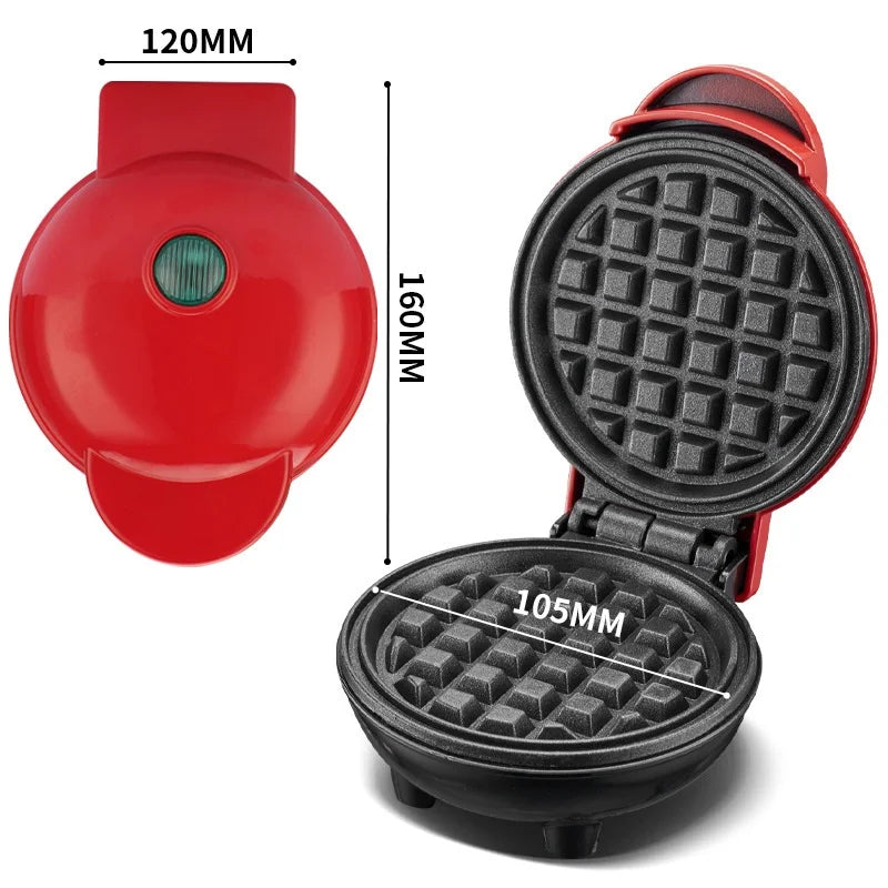 Mini Máquina de Waffle Elétrica Portátil Cozinha Doméstica Faça Panquecas de Waffle Automática bivolt