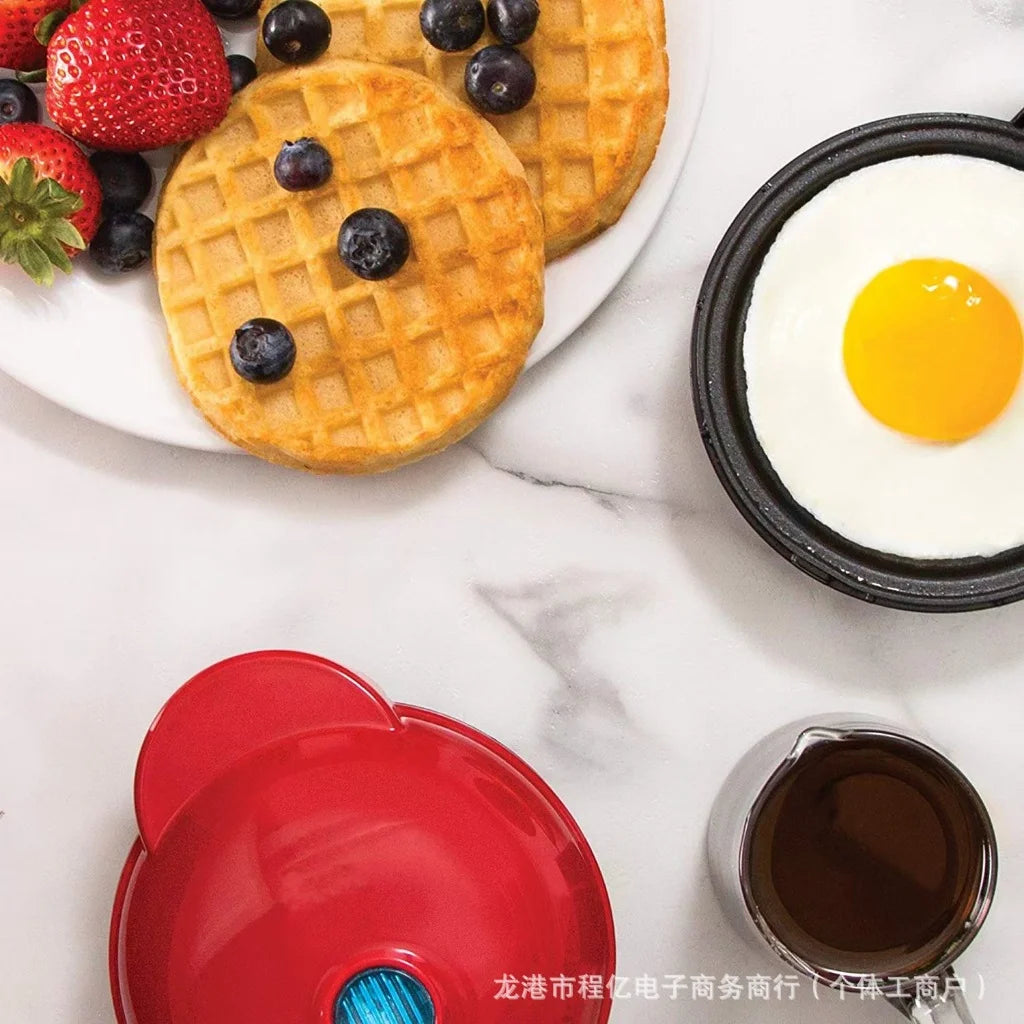 Mini Máquina de Waffle Elétrica Portátil Cozinha Doméstica Faça Panquecas de Waffle Automática bivolt