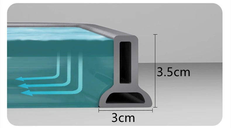 Tira de retenção de água de silicone para banheiro, divisória, separação seca e molhada, barreira contra inundações, barreira contra represas, bloqueador de água de silicone, não escorrega