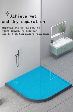 Tira de retenção de água de silicone para banheiro, divisória, separação seca e molhada, barreira contra inundações, barreira contra represas, bloqueador de água de silicone, não escorrega