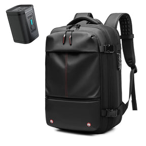 Mochila de viagem de 17 polegadas para laptop, mochila de compressão a vácuo, mochila escolar de grande capacidade para negócios, mochila expansível para atividades ao ar livre