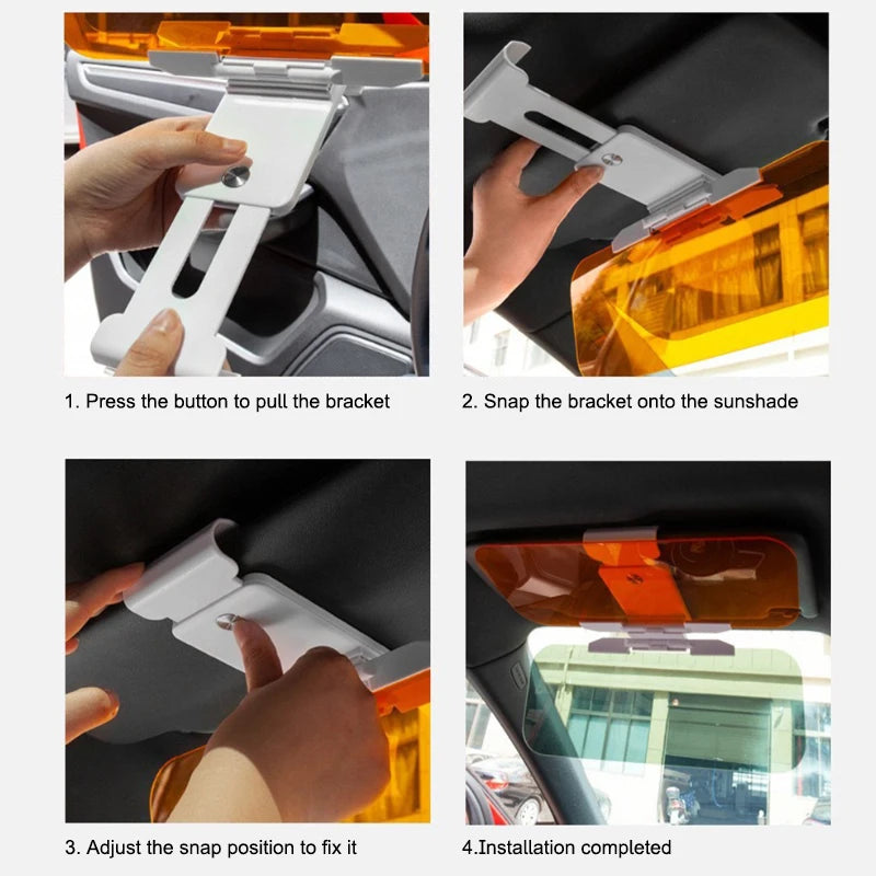 Viseira Solar para Carro Anti-Reflexo Anti-Ofuscante Protetor Solar UV Bloqueador Polarizado Protetor Solar HD Visão Segurança Dirigindo à Noite