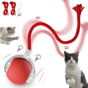 Bola Rolante Elétrica Brinquedos para Gatos/Gatinhos de Estimação Teaser Automático Inteligente Recarregável USB