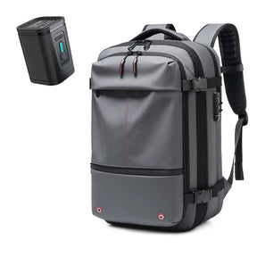 Mochila de viagem de 17 polegadas para laptop, mochila de compressão a vácuo, mochila escolar de grande capacidade para negócios, mochila expansível para atividades ao ar livre