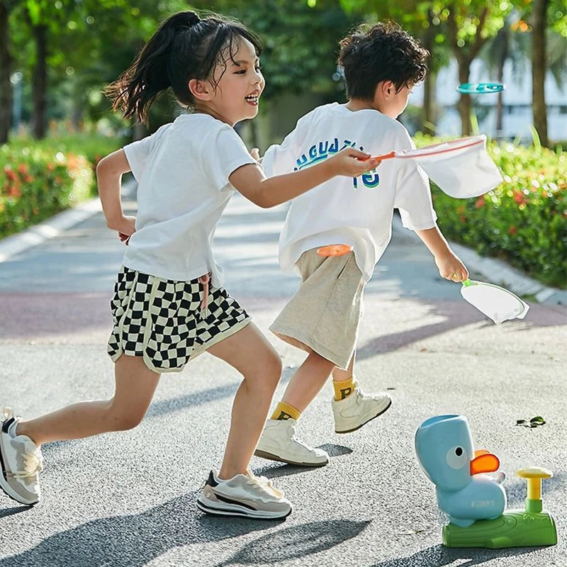 Lançador de foguetes de ar para crianças, brinquedo ao ar livre, disco voador, disco voador, lançador de pés, menino, menina, pular, esporte, jogos divertidos para crianças