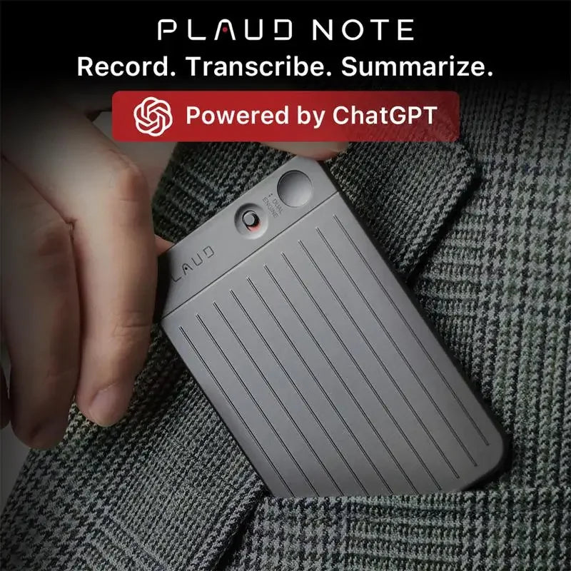 Gravador de Voz PLAUD NOTE com ChatGPT - Gravação e Reprodução com um Toque