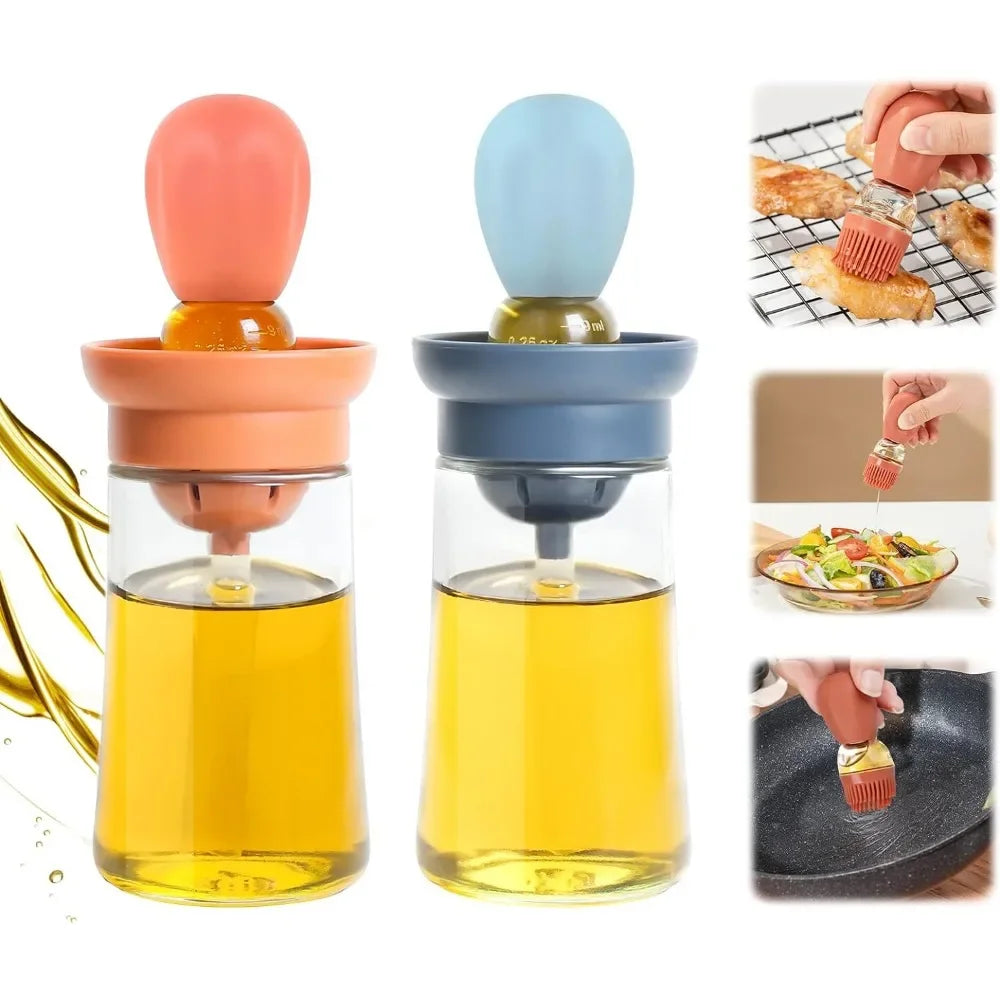 Dispensador de Óleo 2 em 1 com Pincel de Silicone - Ideal para Cozinhar e Assar