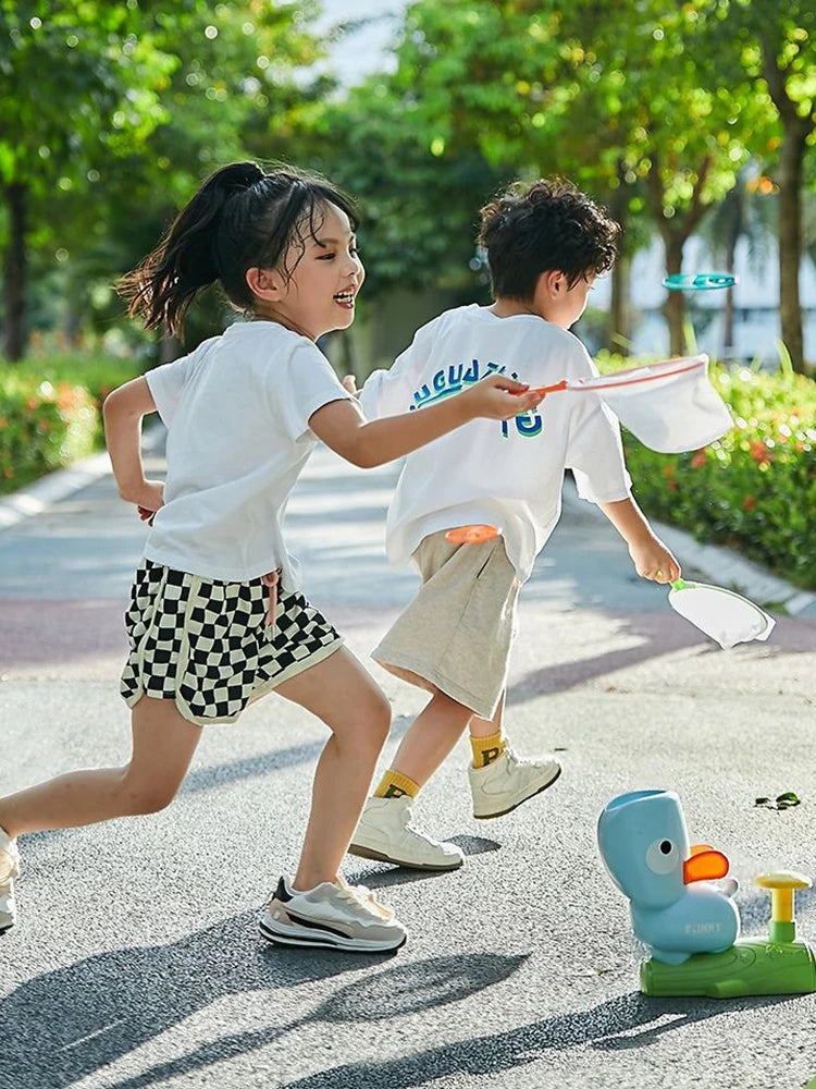 Lançador de foguetes de ar para crianças, brinquedo ao ar livre, disco voador, disco voador, lançador de pés, menino, menina, pular, esporte, jogos divertidos para crianças